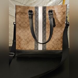 Coach Stylish Brown and Black Unisex Tote Bag
